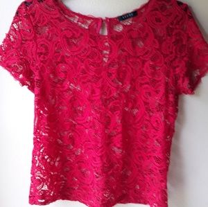 Red lace top